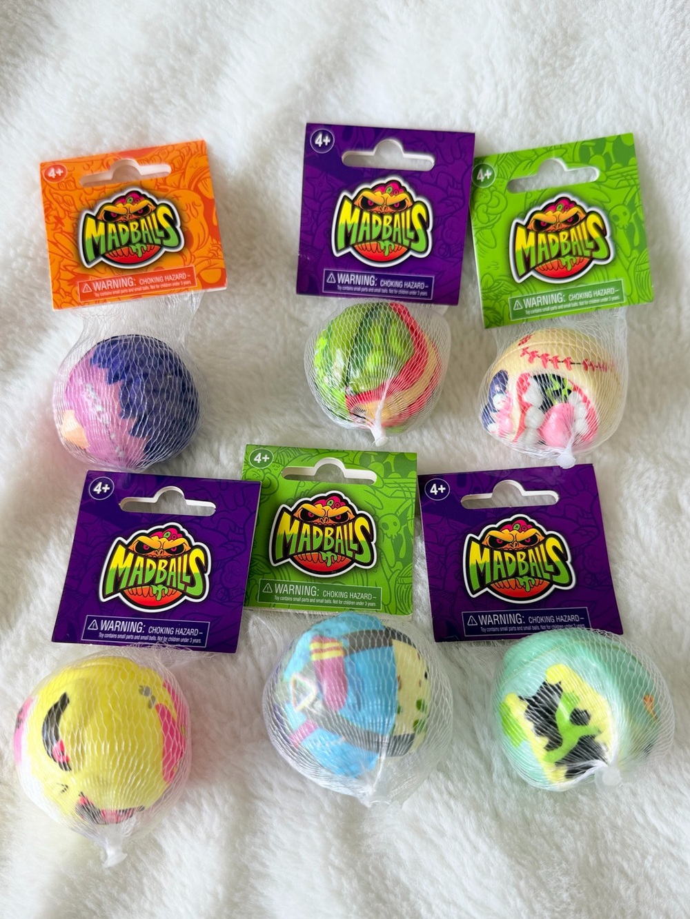 Madballs Minis Lot of 6 - Series 1 Foam Balls - Five Below Gross-Out Toys 80s